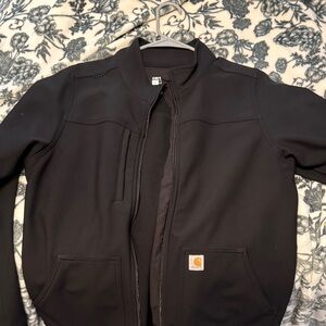 Carhartt Black Softshell Zip Jacket with Logo Patch